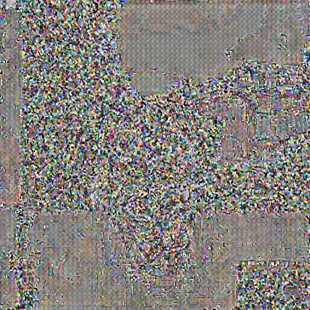 Inverted noise visualisation of the same cat image.